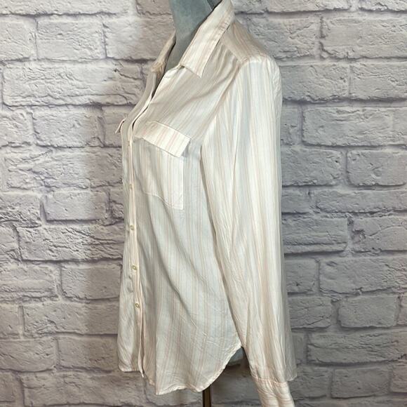 LOFT striped button down blouse - Picture 3 of 7